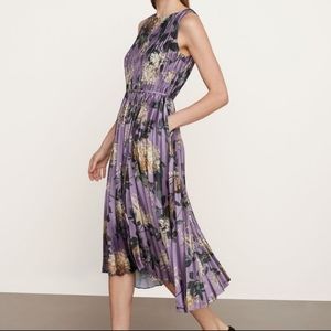 VINCE - Lilac Plissé Long Sleeve Maxi Dress